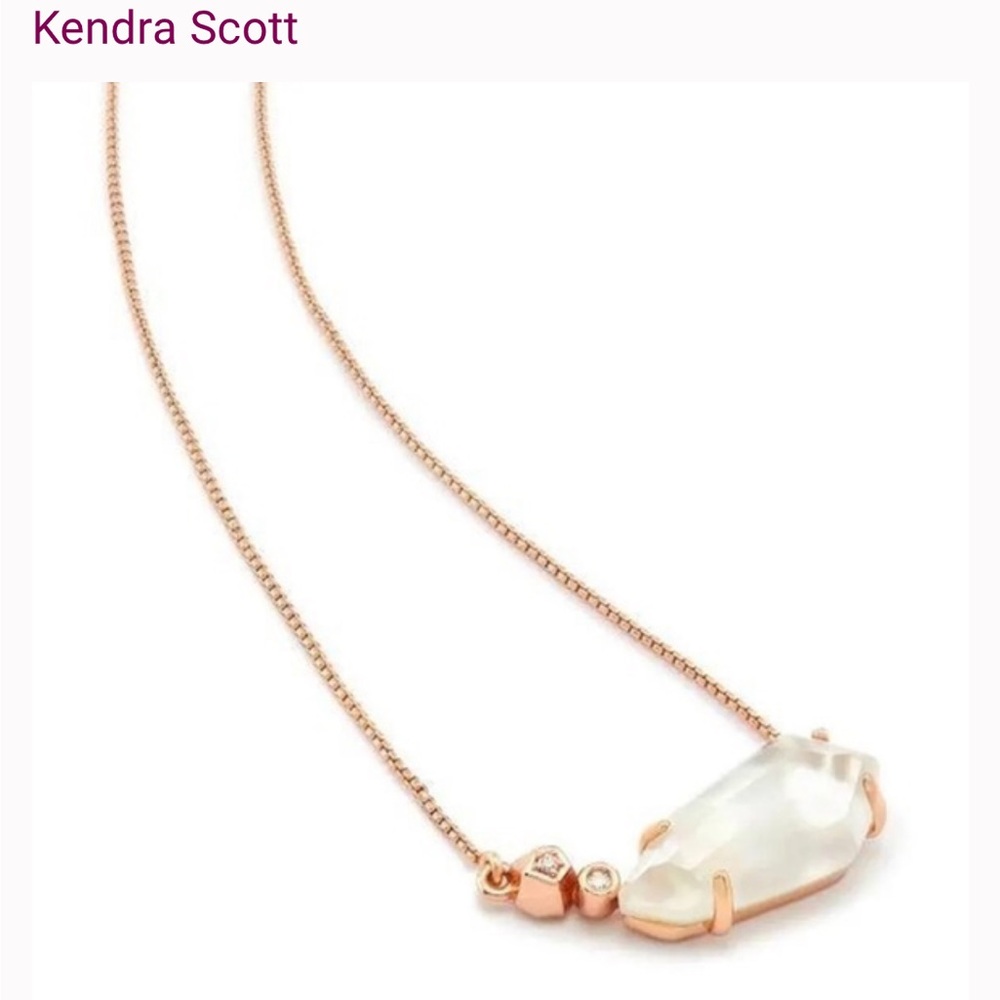 Kendra Scott Barbara Rose, rose gold necklace, in mother of pearl